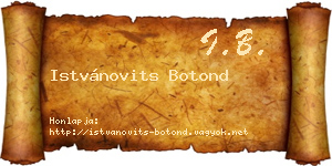 Istvánovits Botond névjegykártya